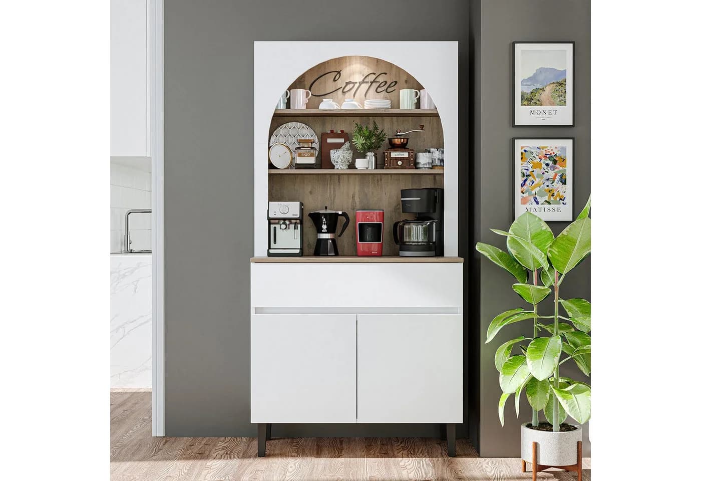Roomart Küchenregal VENEDIK 90 cm Buffet mit Schublade und Nische - Bild 2