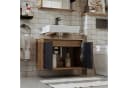 Roomart ATRIA Waschbeckenunterschrank hängend Soft-Close Anthrazit-Eiche Bild 1