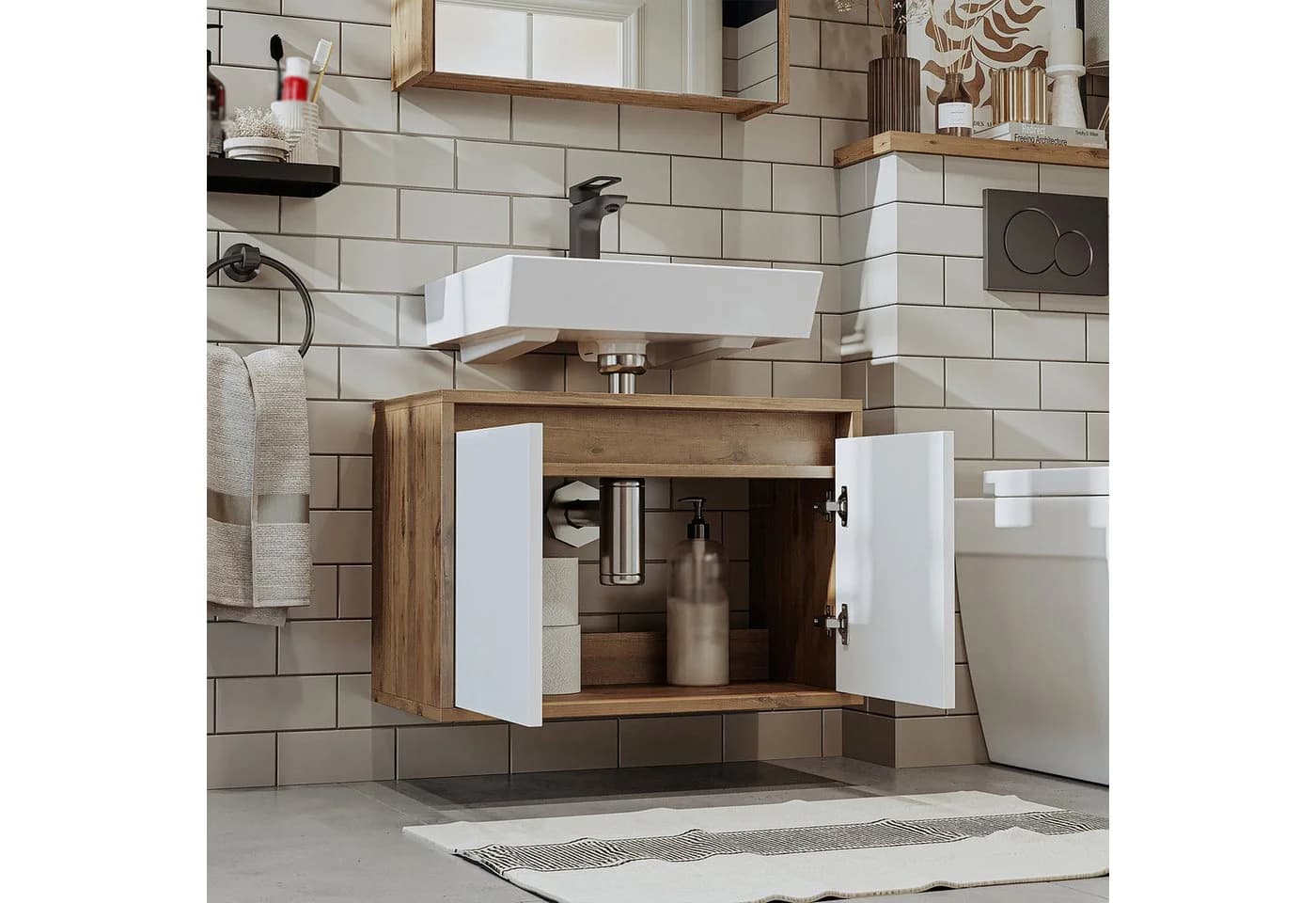 Roomart ATRIA 65 cm hängender Waschbeckenunterschrank Soft-Close
