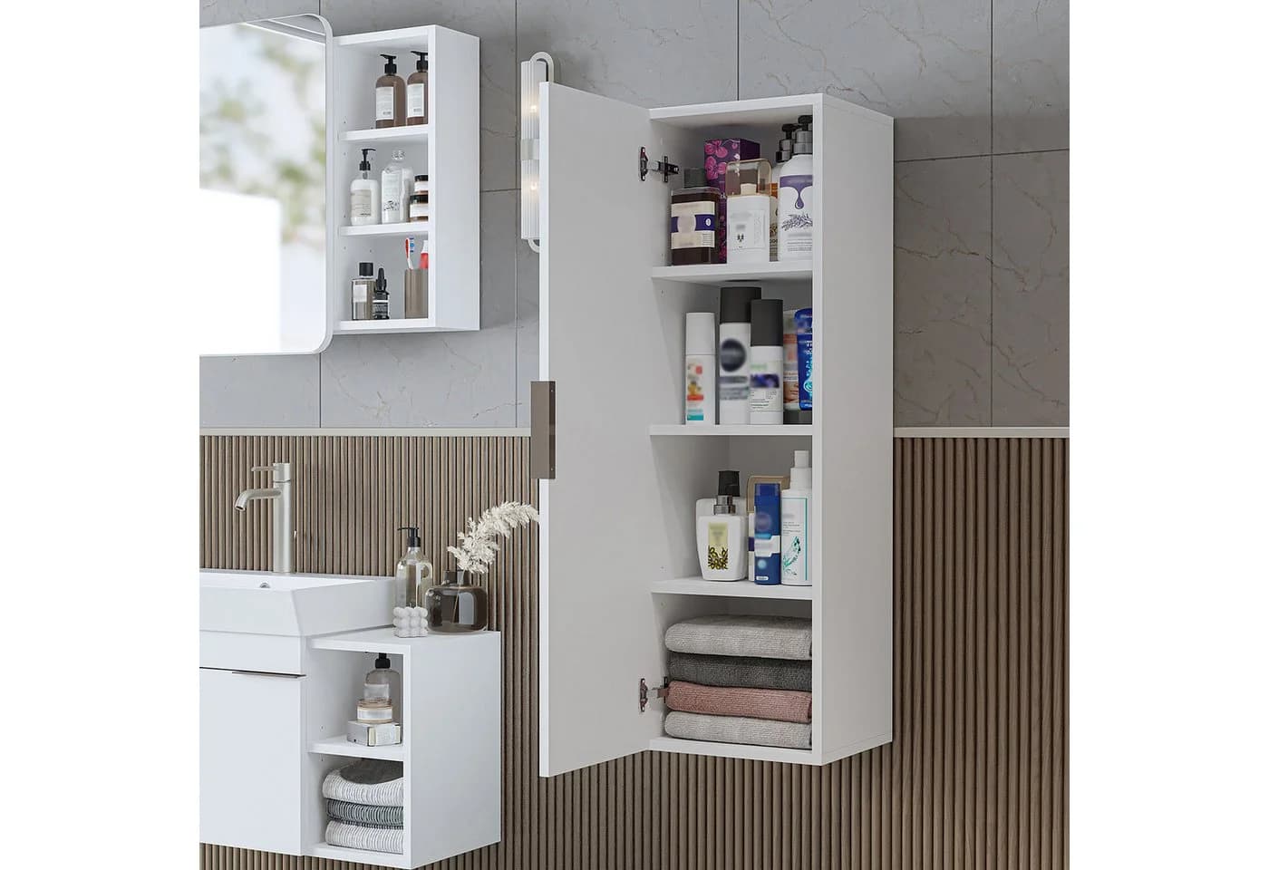 Roomart Hochschrank Bad LYCIA 114 cm Soft-Close 4 Fächer