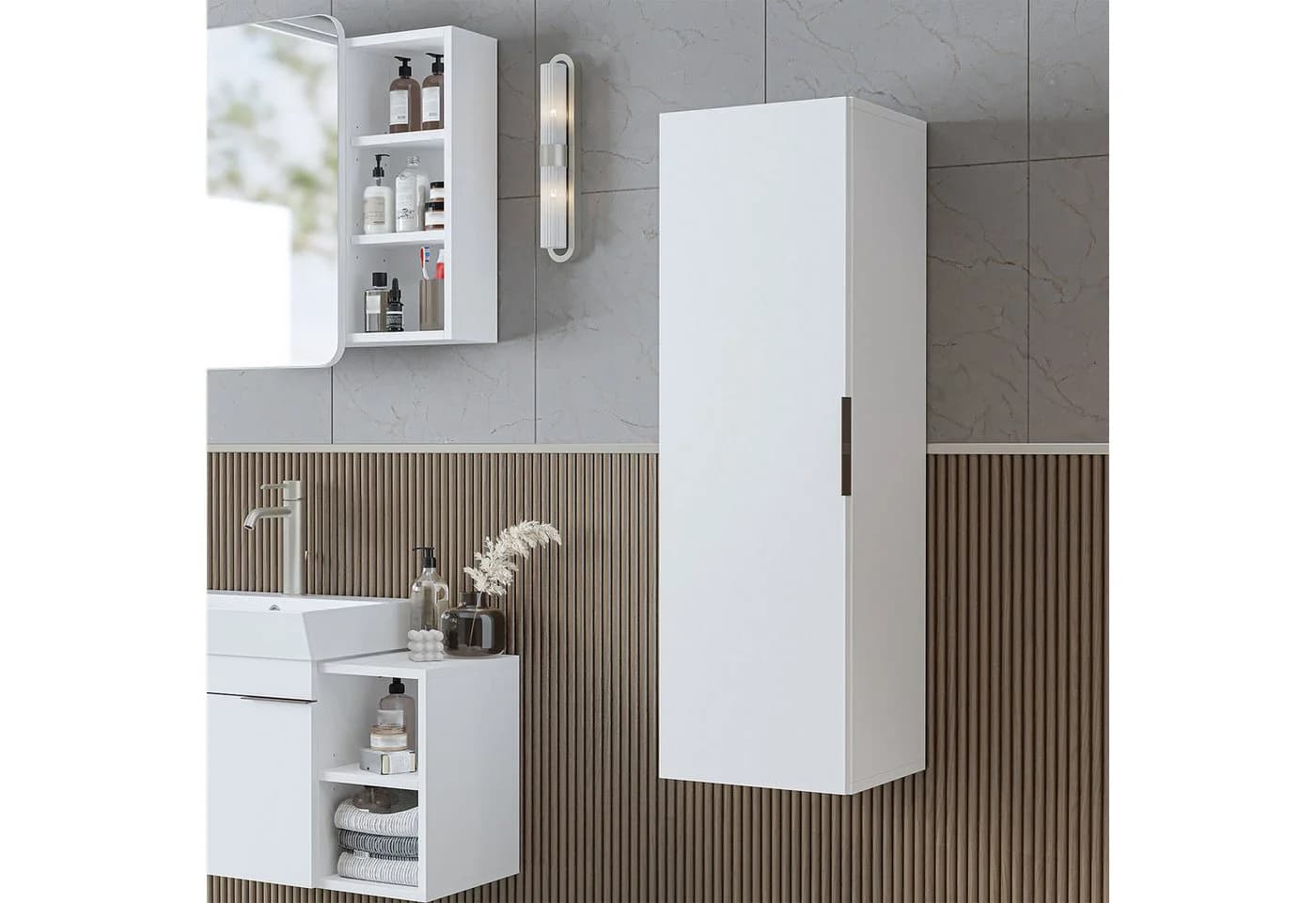 Roomart Hochschrank Bad LYCIA 114 cm Soft-Close 4 Fächer - Bild 2