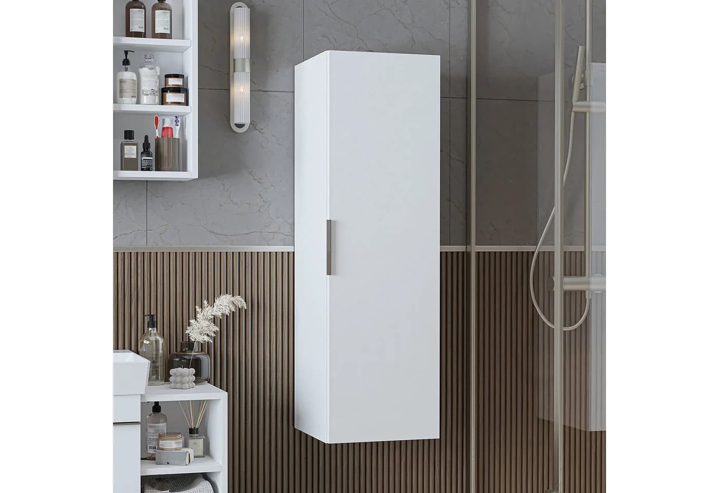 Roomart Hochschrank Bad LYCIA 114 cm Soft-Close 4 Fächer - Bild 3