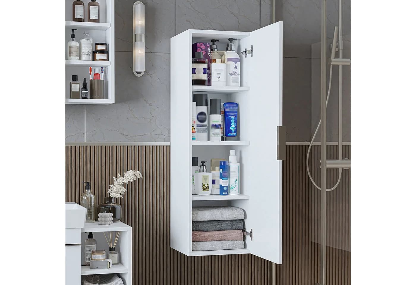 Roomart Hochschrank Bad LYCIA 114 cm Soft-Close 4 Fächer - Bild 4