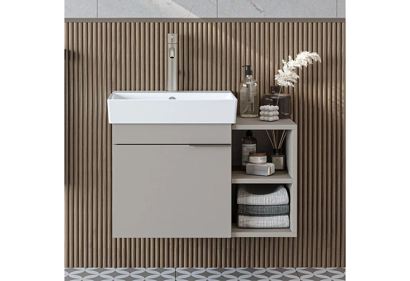 Roomart Waschbeckenunterschrank LYCIA 72 cm Beige Soft-Close - Bild 4