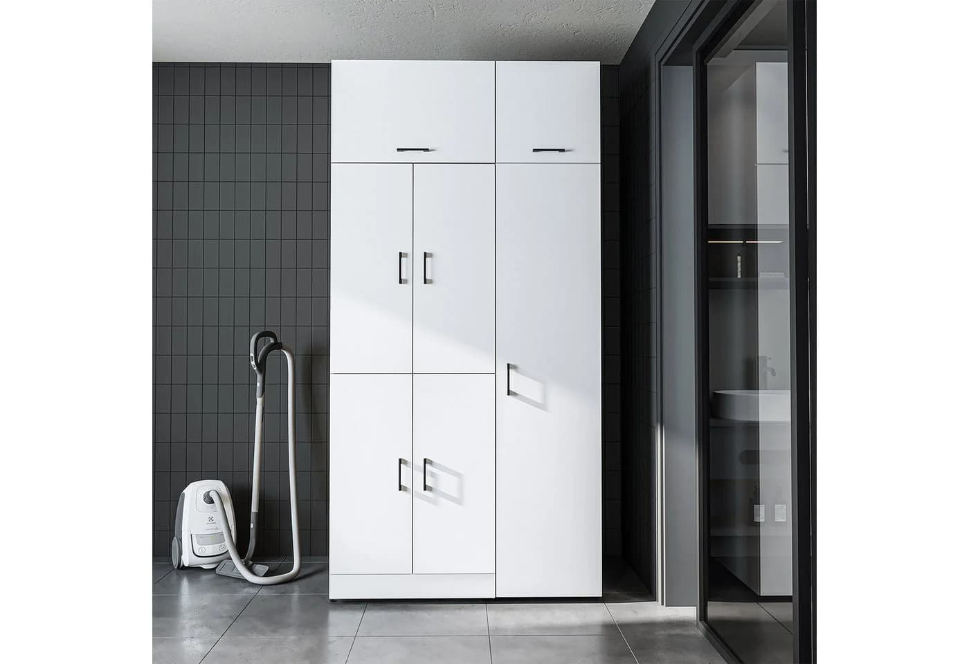 Roomart DORA 115 cm Waschmaschinenschrank mit Hochschrank - Bild 3