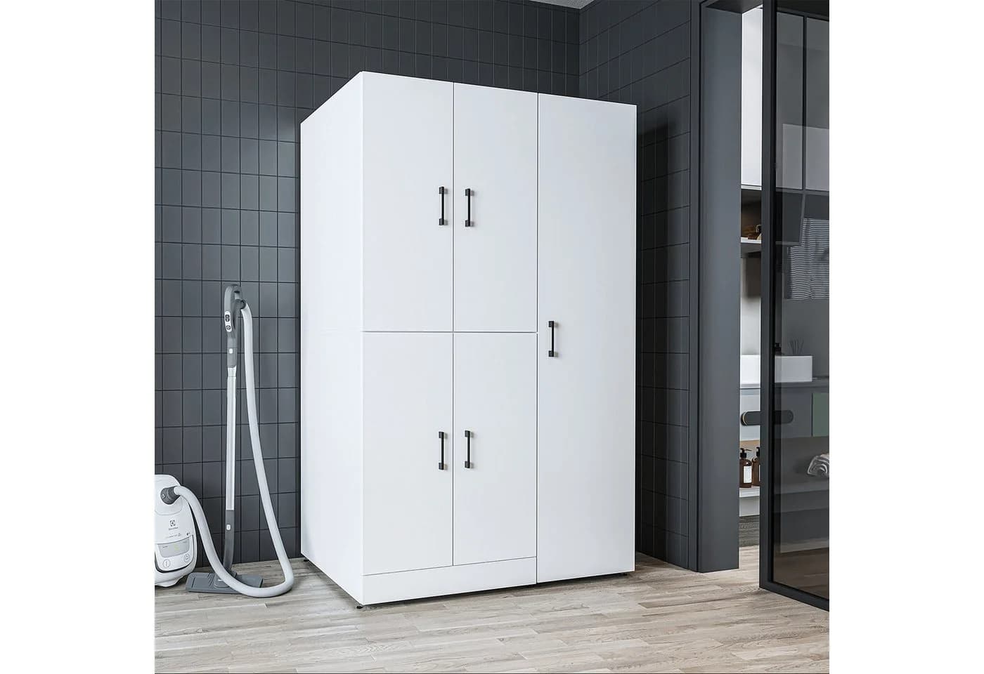 Roomart Waschturm DORA für Waschmaschine & Trockner mit Aufsatz