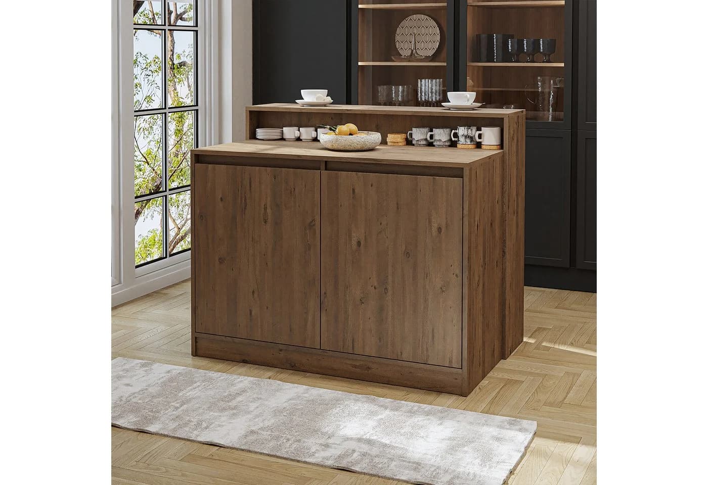 Roomart Kücheninsel CORTADO 120 cm mit 4-Fach-Unterschrank und Thekenebene - Bild 2