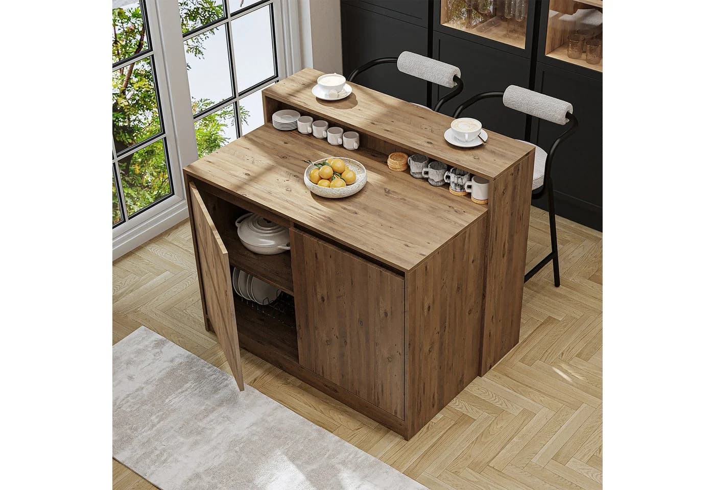 Roomart Kücheninsel CORTADO 120 cm mit 4-Fach-Unterschrank und Thekenebene - Bild 3