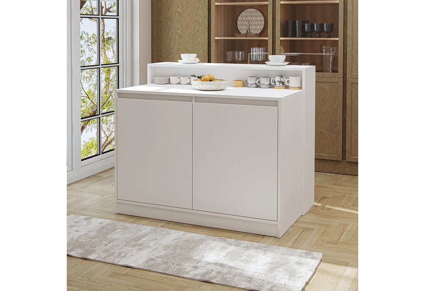 Roomart Kücheninsel CORTADO 120 cm mit Stauraum und Barhocker-Ebene - Bild 2
