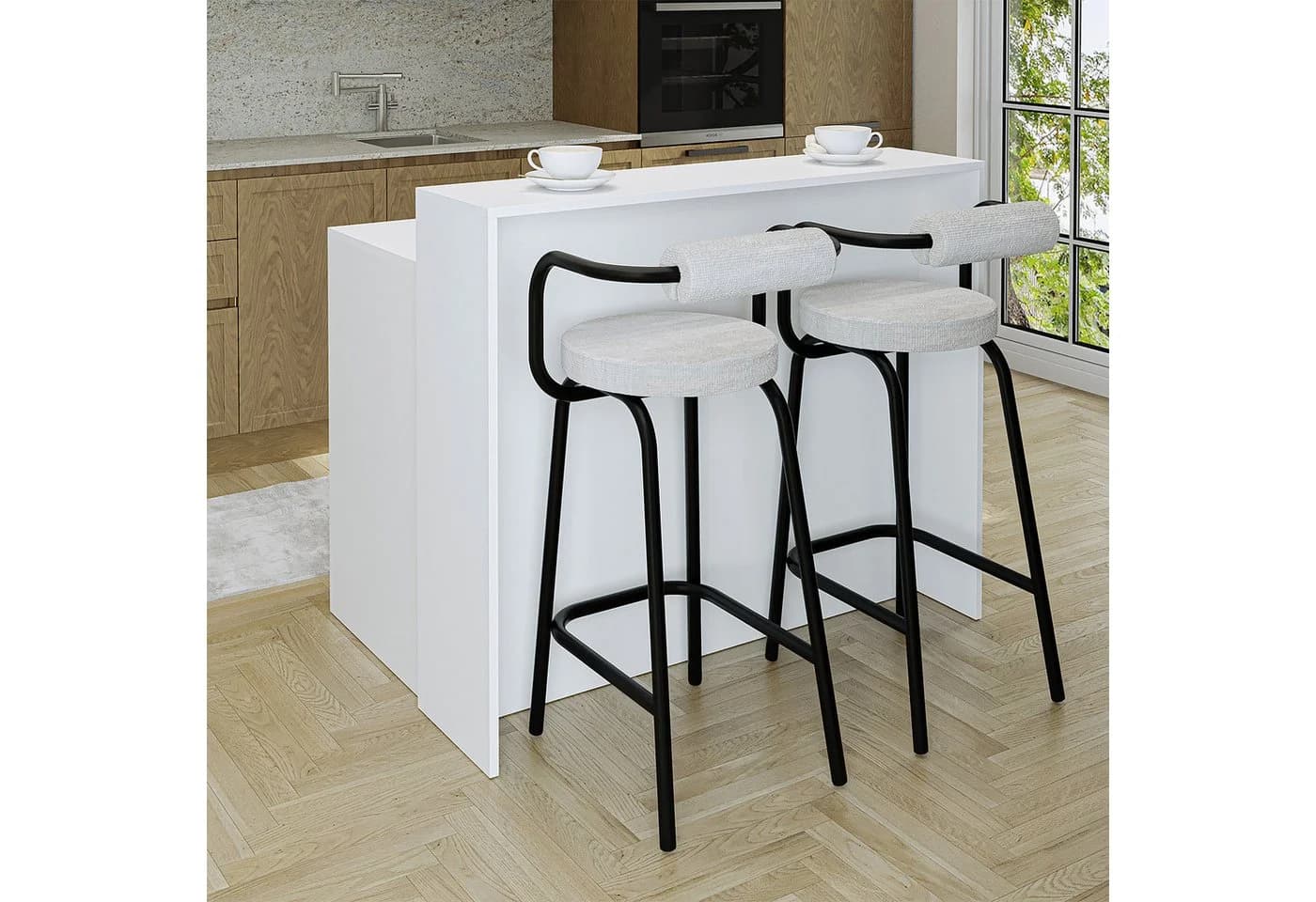 Roomart Kücheninsel CORTADO 120 cm mit Stauraum und Barhocker-Ebene - Bild 4