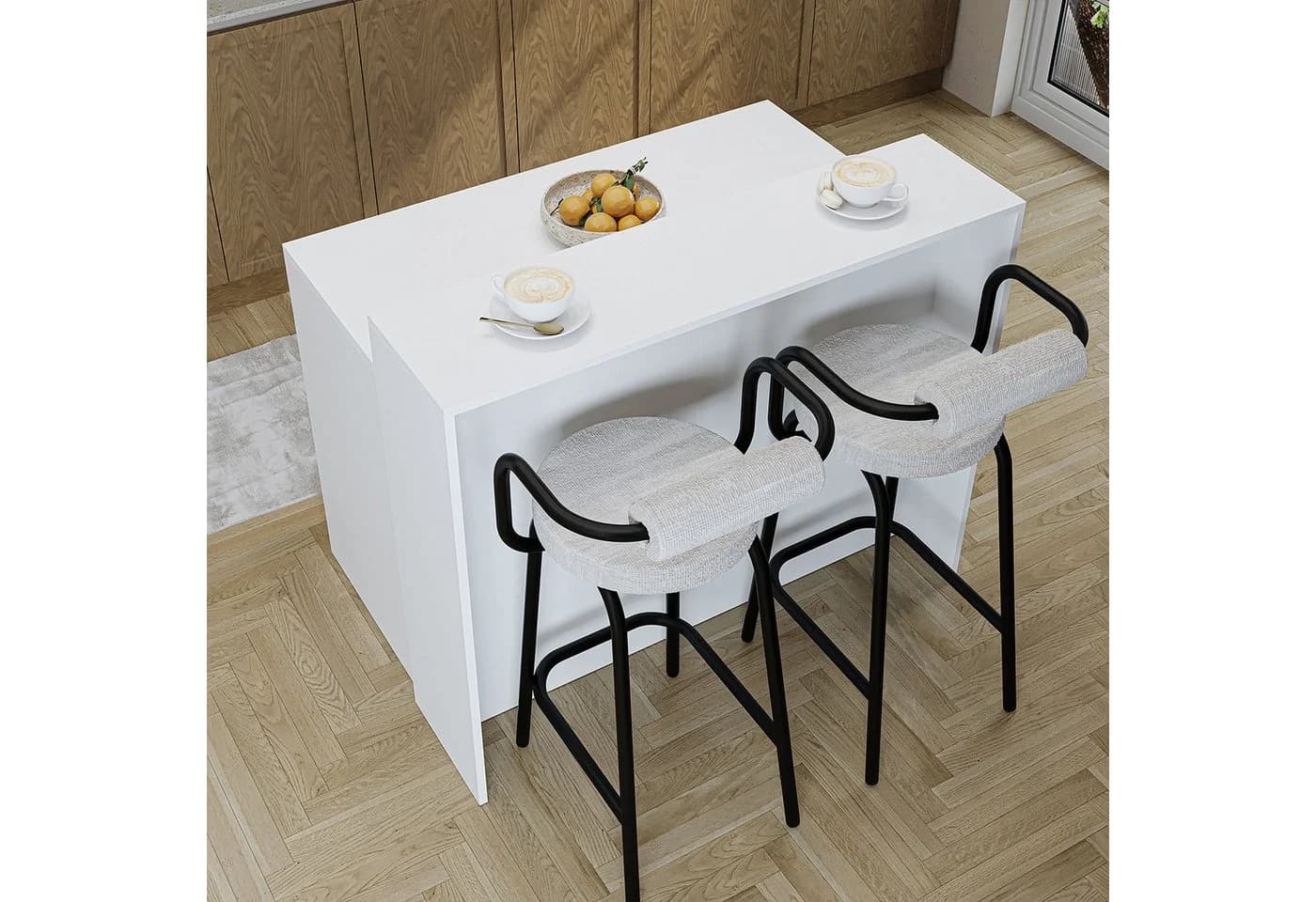Roomart Kücheninsel CORTADO 120 cm mit Stauraum und Barhocker-Ebene - Bild 5