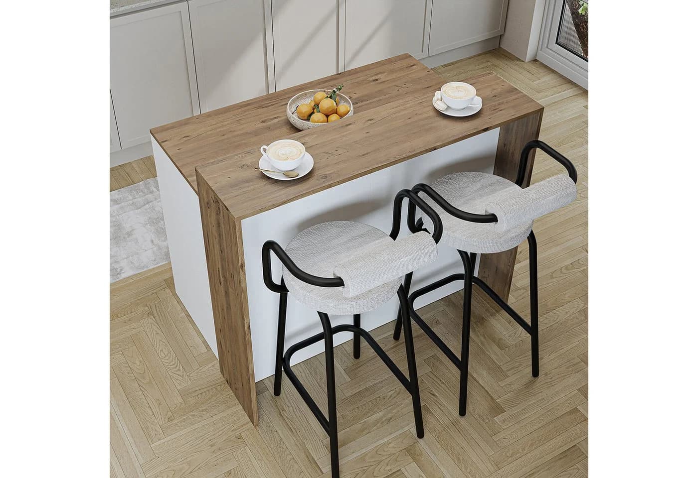 Roomart Kücheninsel CORTADO 120 cm mit 4-Fach-Unterschrank und Thekenebene - Bild 5
