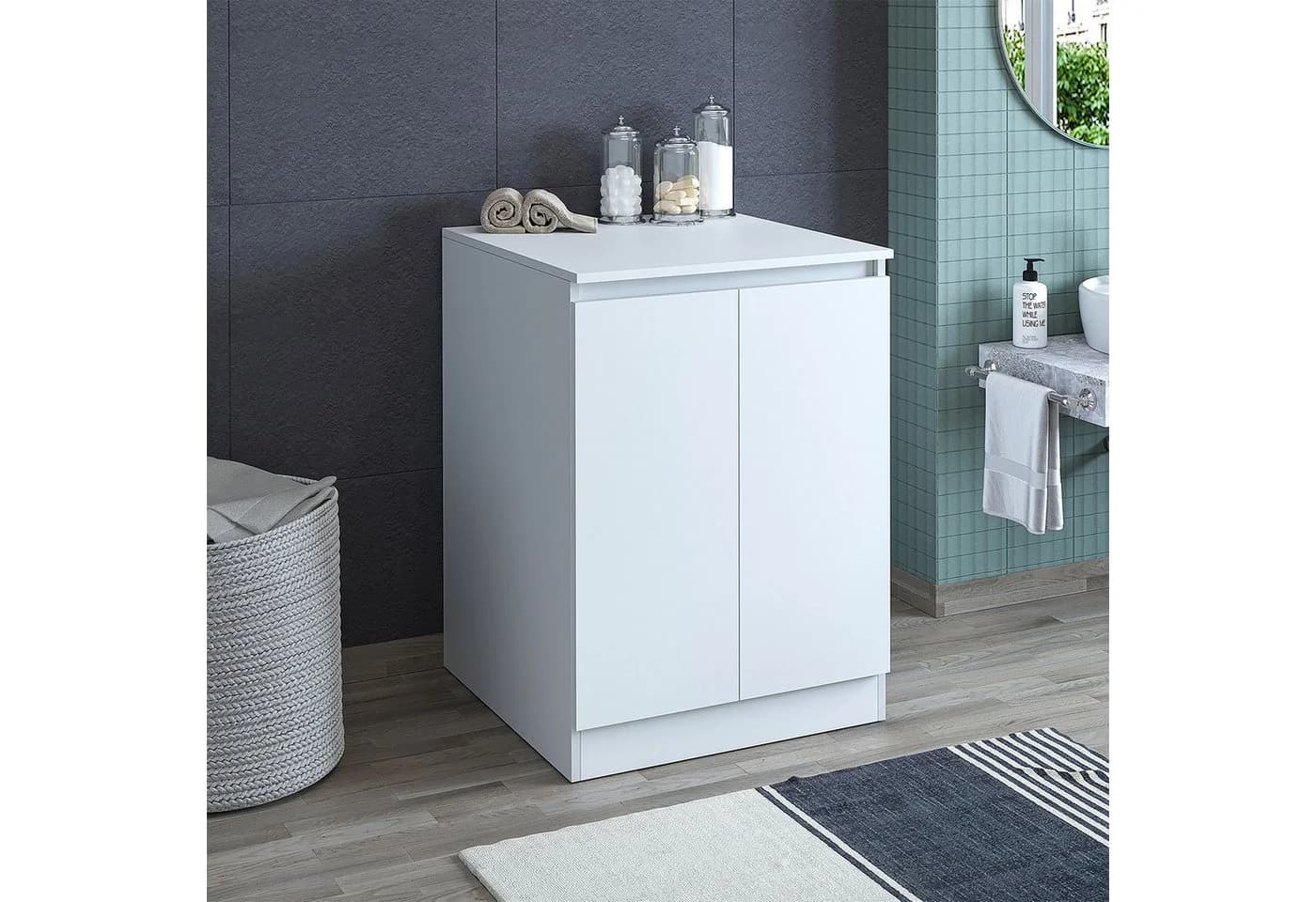 Roomart Waschmaschinenumbauschrank Weiß Modern Melaminharz - Bild 2