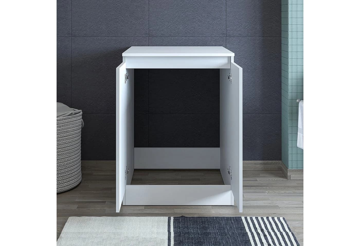 Roomart Waschmaschinenumbauschrank Weiß Modern Melaminharz - Bild 3