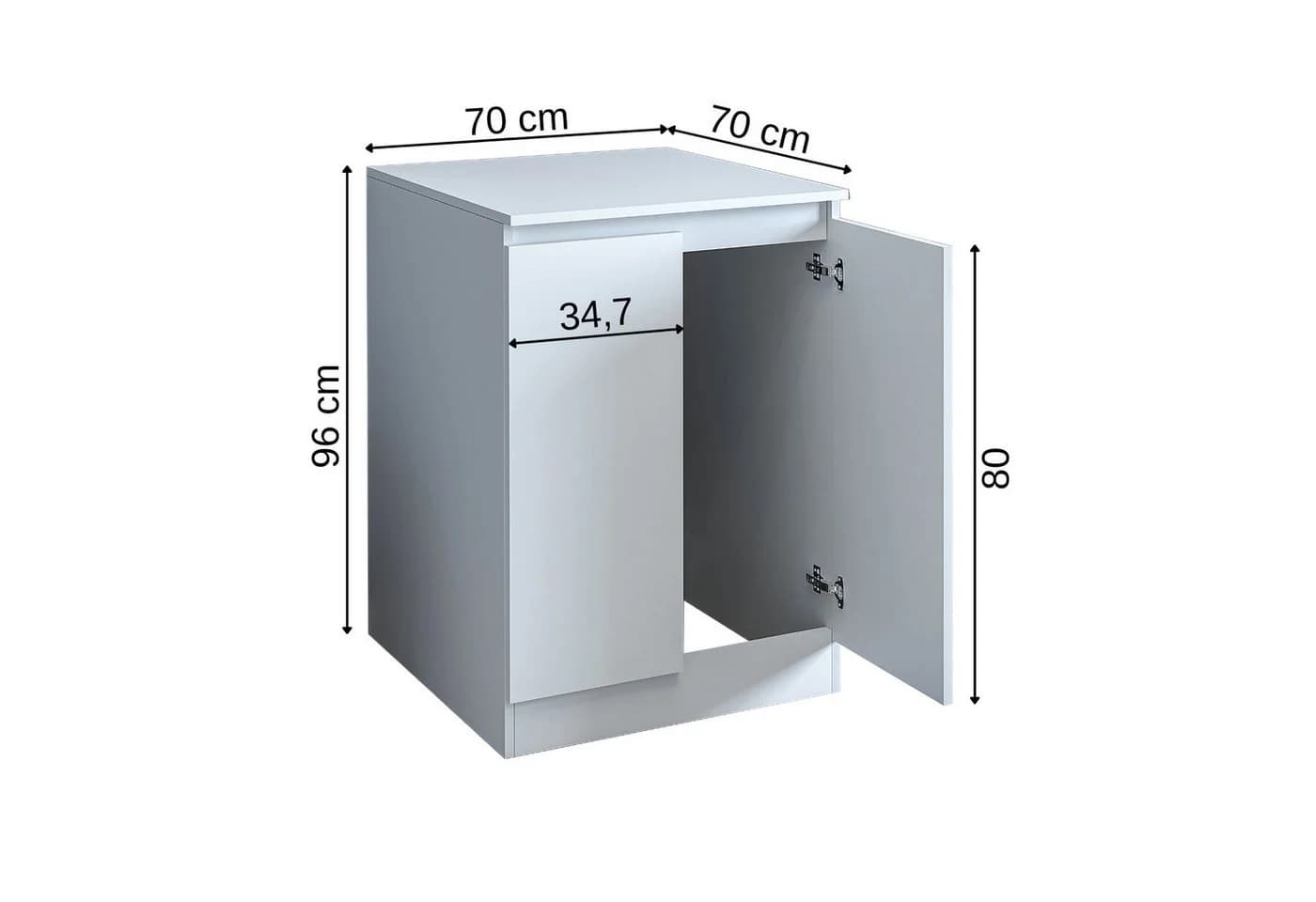Roomart Waschmaschinenumbauschrank Weiß Modern Melaminharz - Bild 5