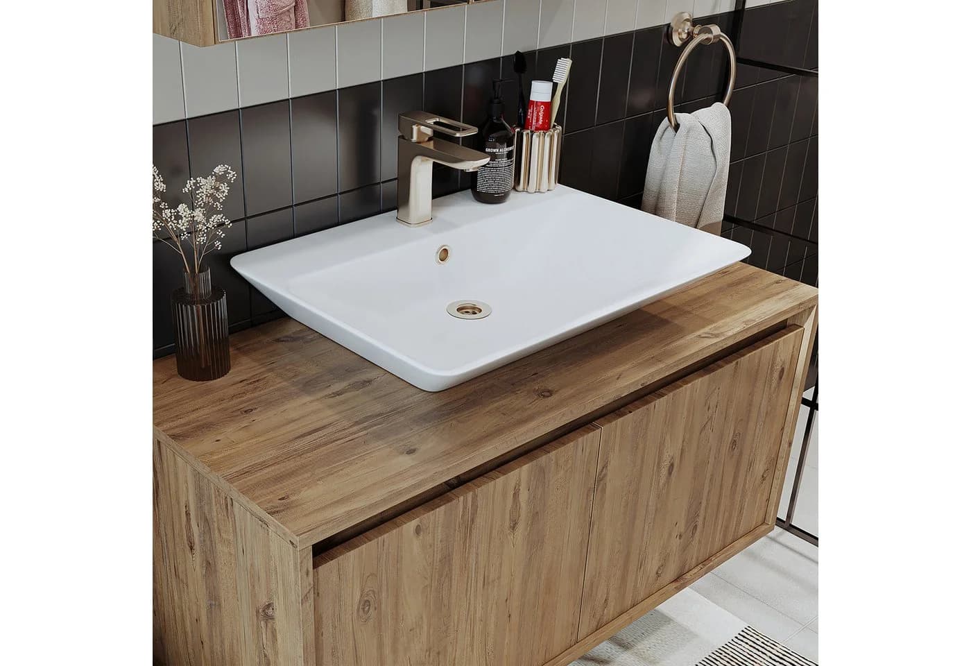 Roomart Badmöbel-Set ATLANTIC 100 cm 3-teilig mit Spiegelschrank - Bild 5