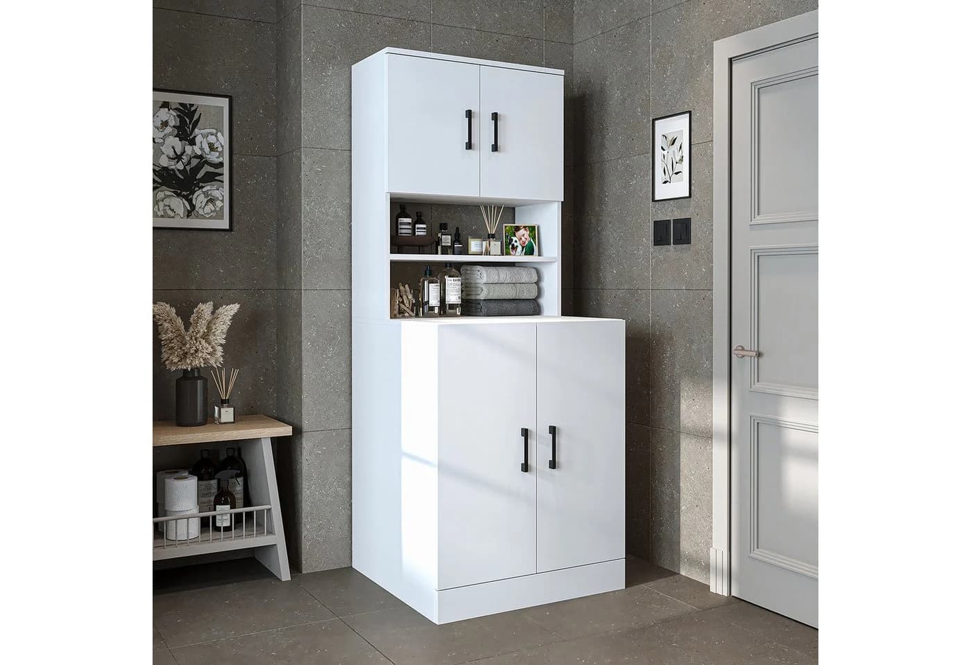 Roomart Waschmaschinenschrank ATRIA Weiß 70x180 cm - Bild 2