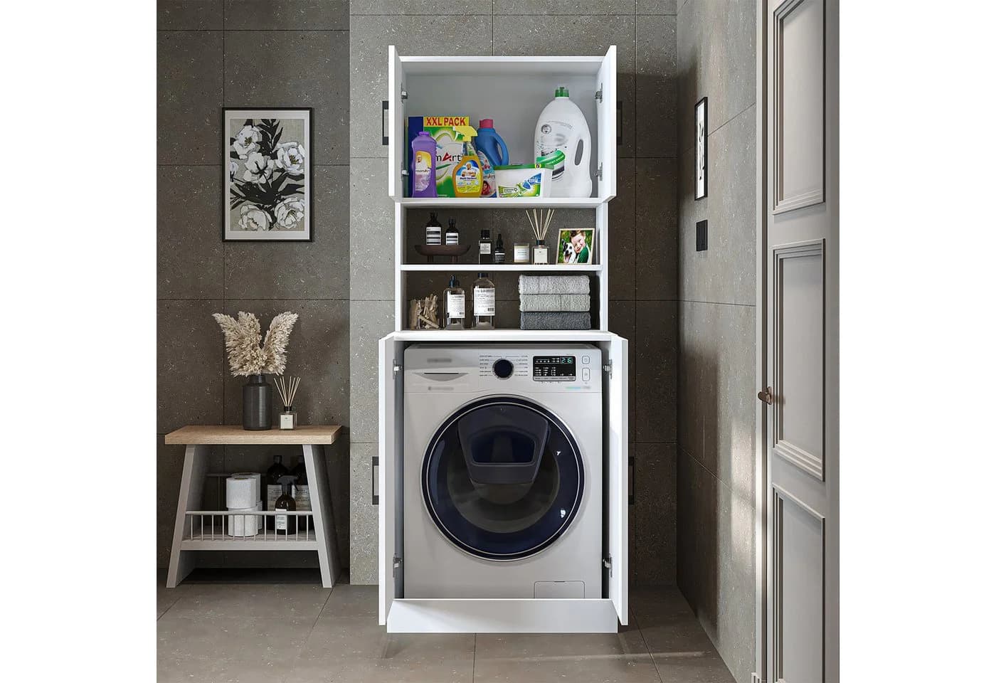 Roomart Waschmaschinenschrank ATRIA Weiß 70x180 cm - Bild 3