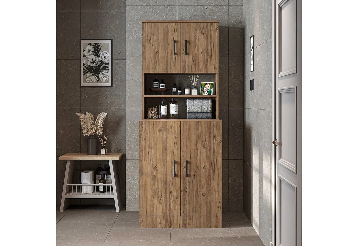 Roomart Waschmaschinenschrank ATRIA 70x180 cm Beige Melaminharz - Bild 4
