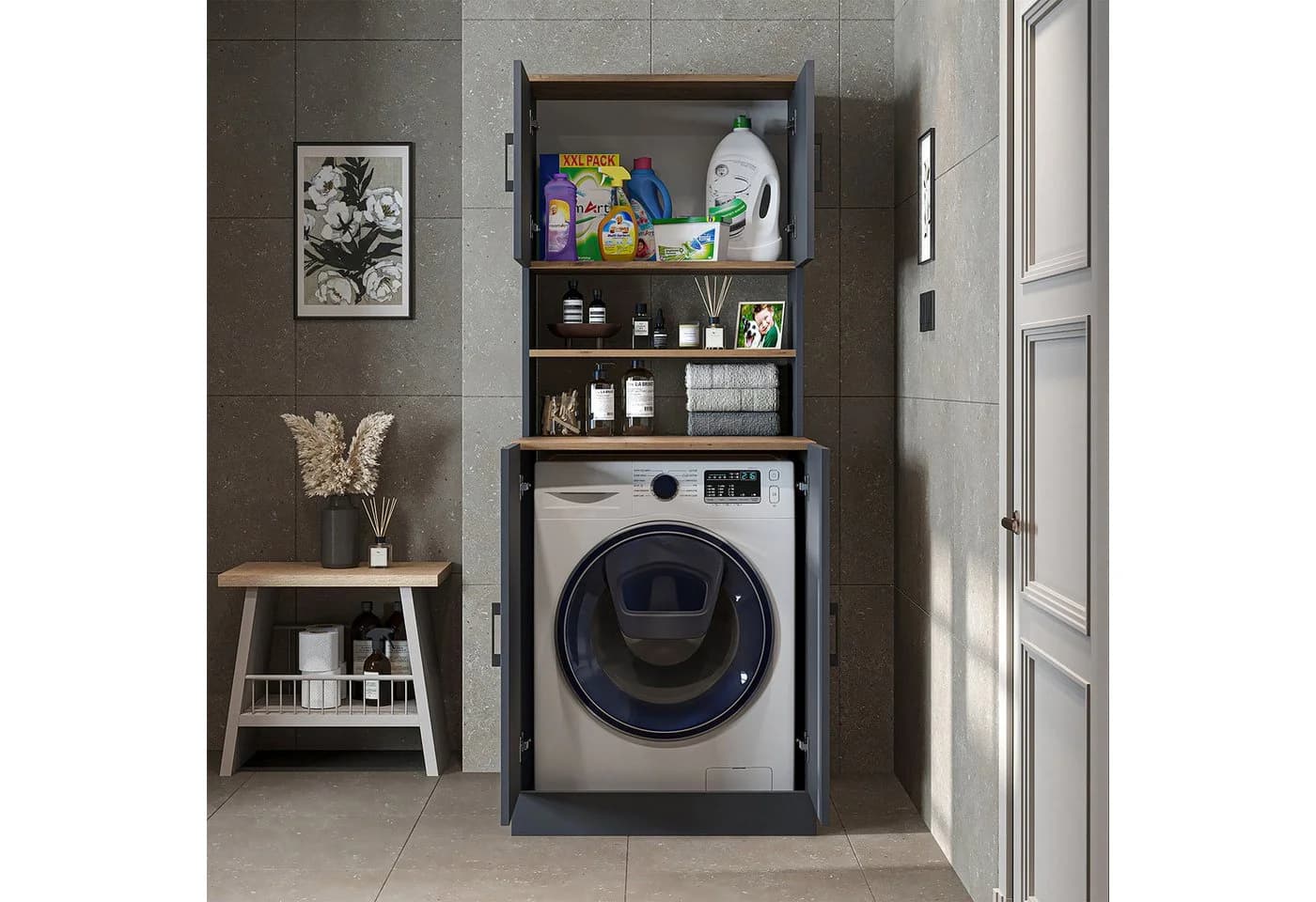 Roomart Waschmaschinenschrank ATRIA Grau Modern - Bild 3