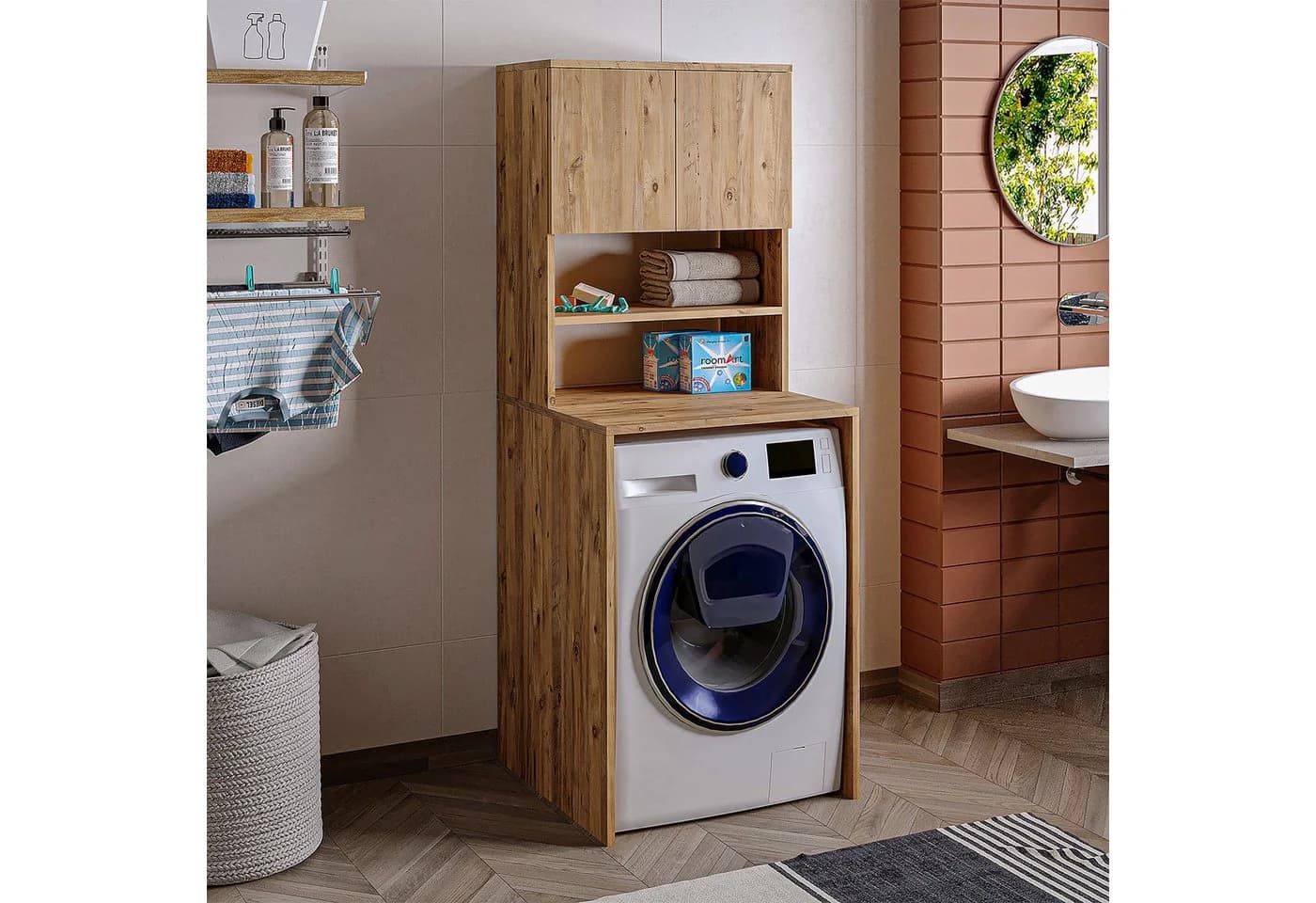 Roomart Waschmaschinenschrank EKO Überbauschrank 2 Türen - Bild 2