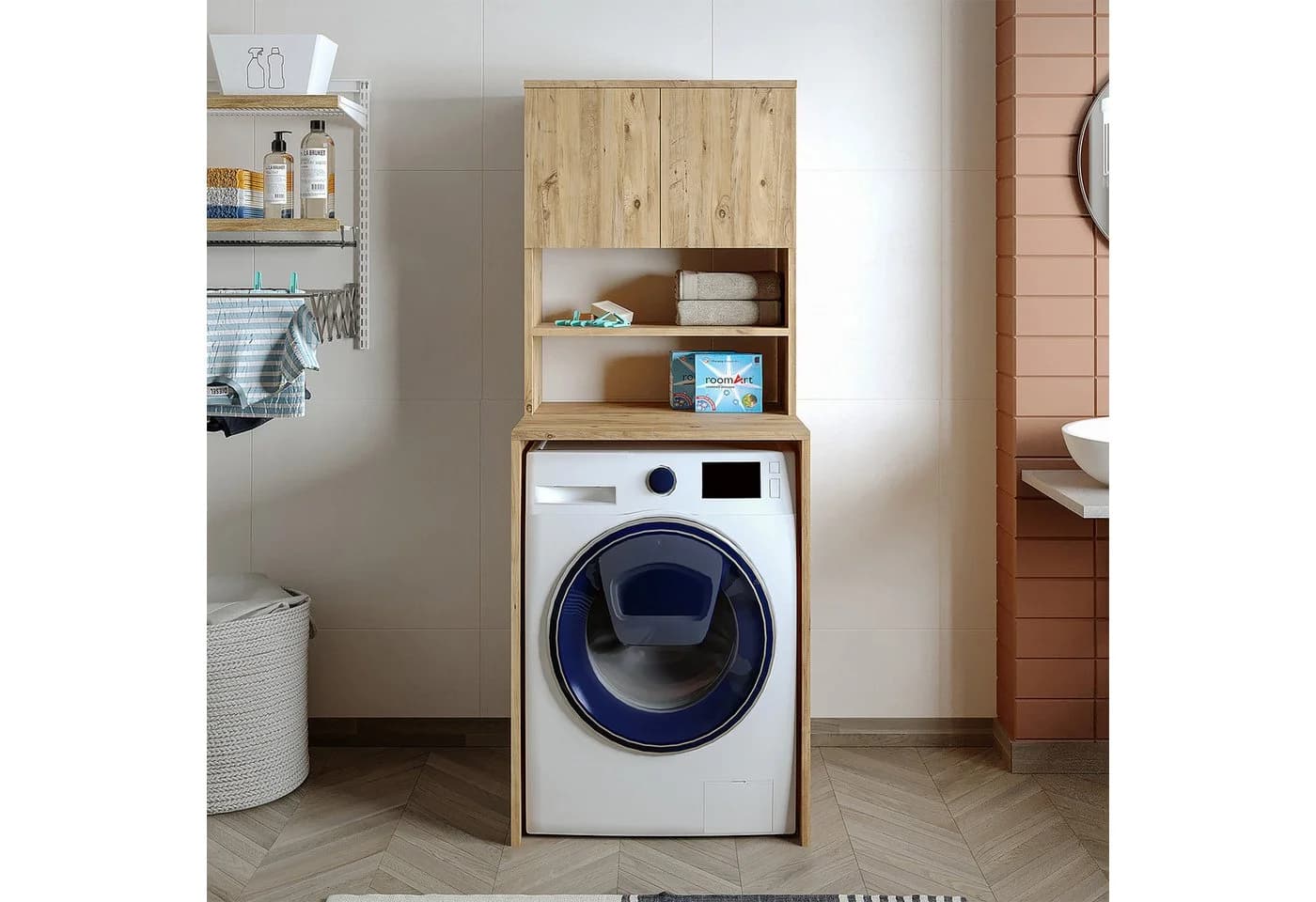 Roomart Waschmaschinenschrank EKO Überbauschrank 2 Türen - Bild 3