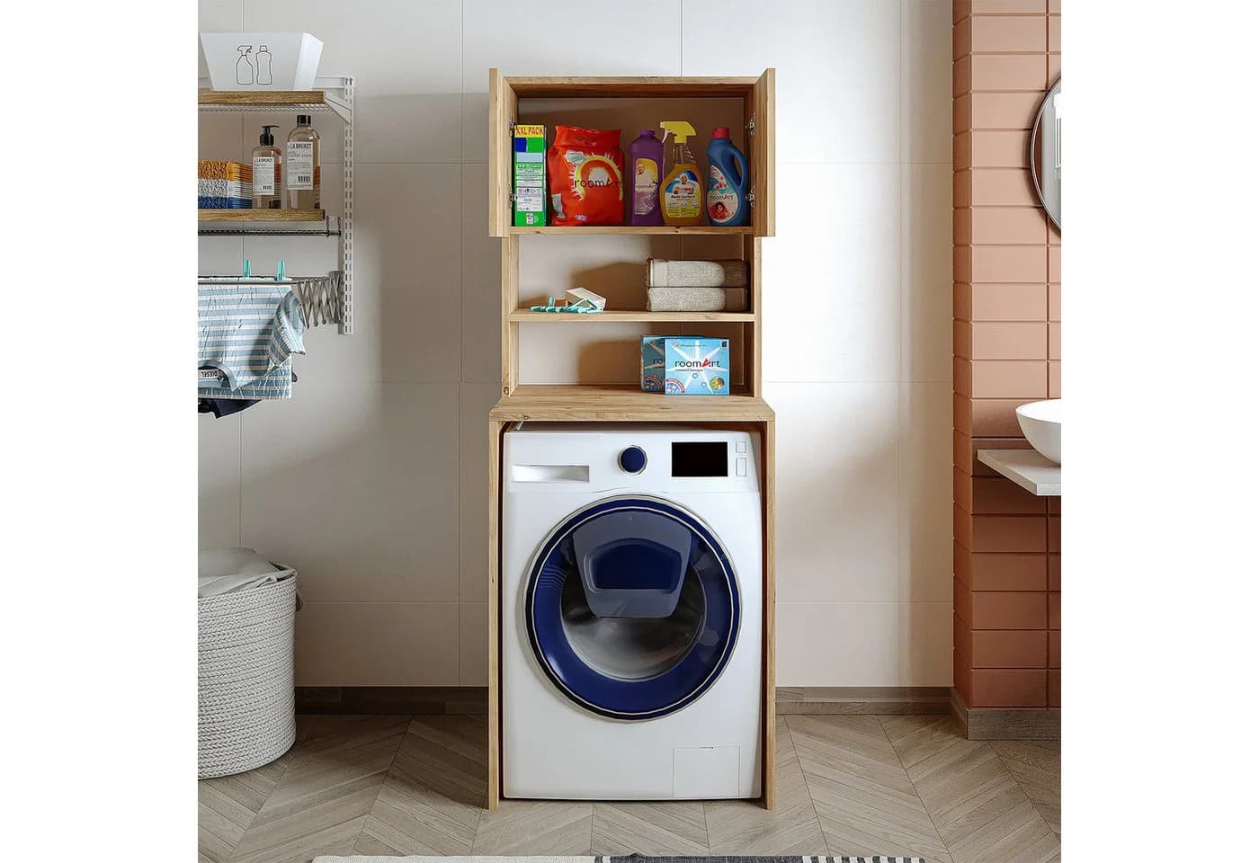 Roomart Waschmaschinenschrank EKO Überbauschrank 2 Türen - Bild 4