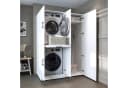 Roomart Waschmaschinenschrank DORA 130 cm Weiß Soft-Close Hochschrank Bild 2