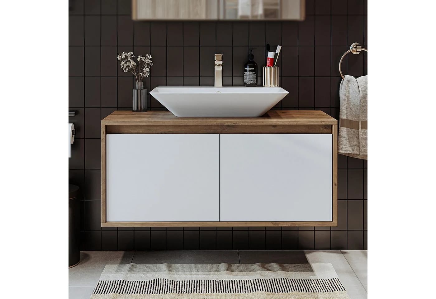 Roomart Badmöbel-Set ATLANTIC 100 cm mit Soft-Close
