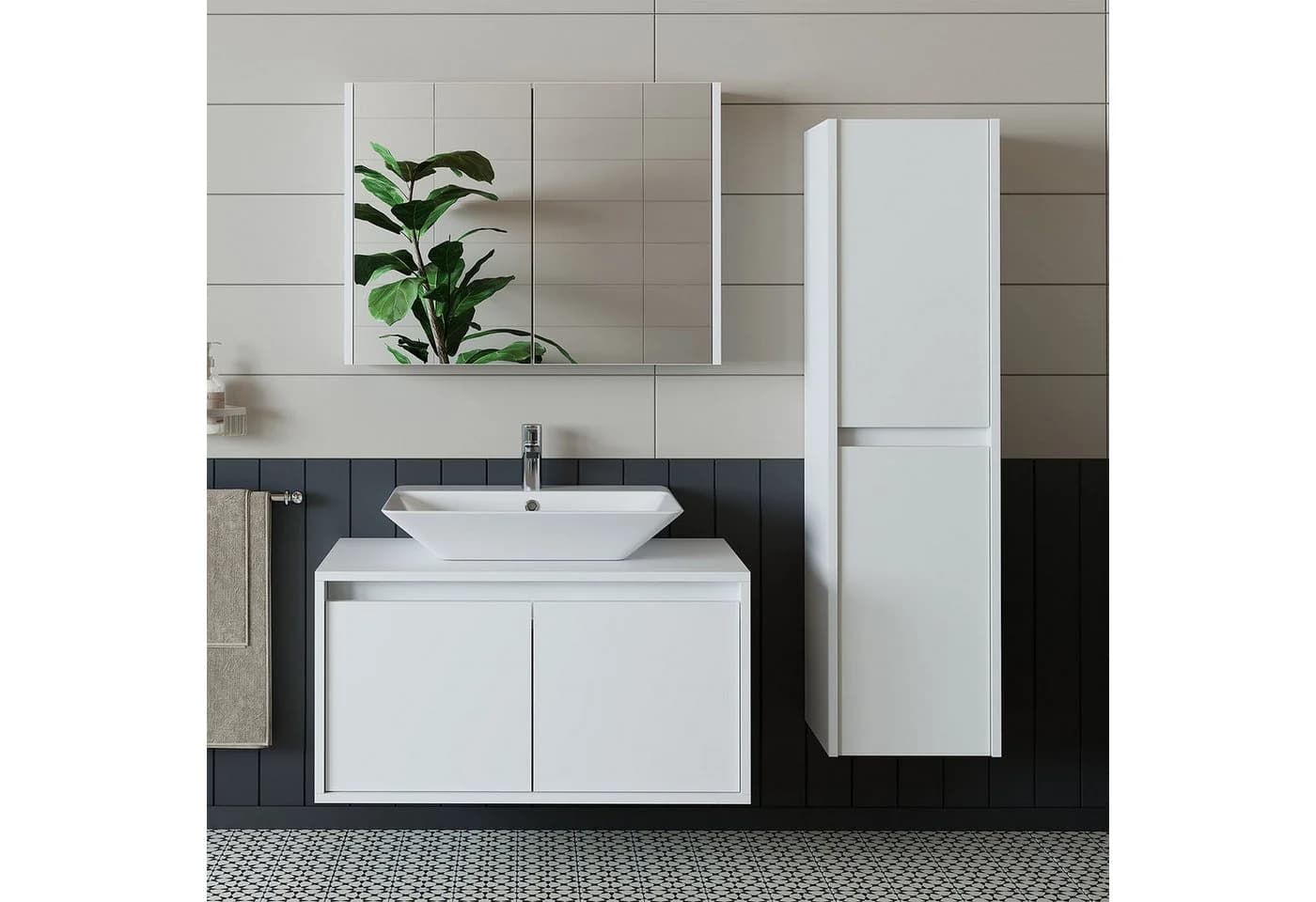 Roomart Badmöbel-Set ATLANTIC mit Waschbecken & Spiegelschrank - Bild 3
