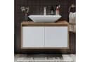 Roomart Badmöbel-Set ATLANTIC 85 cm Weiß-Eiche mit Keramik-Aufsatzbecken Bild 1