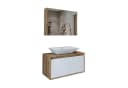 Roomart Badmöbel-Set ATLANTIC Grau mit Spiegelschrank und Keramikwaschbecken Bild 5
