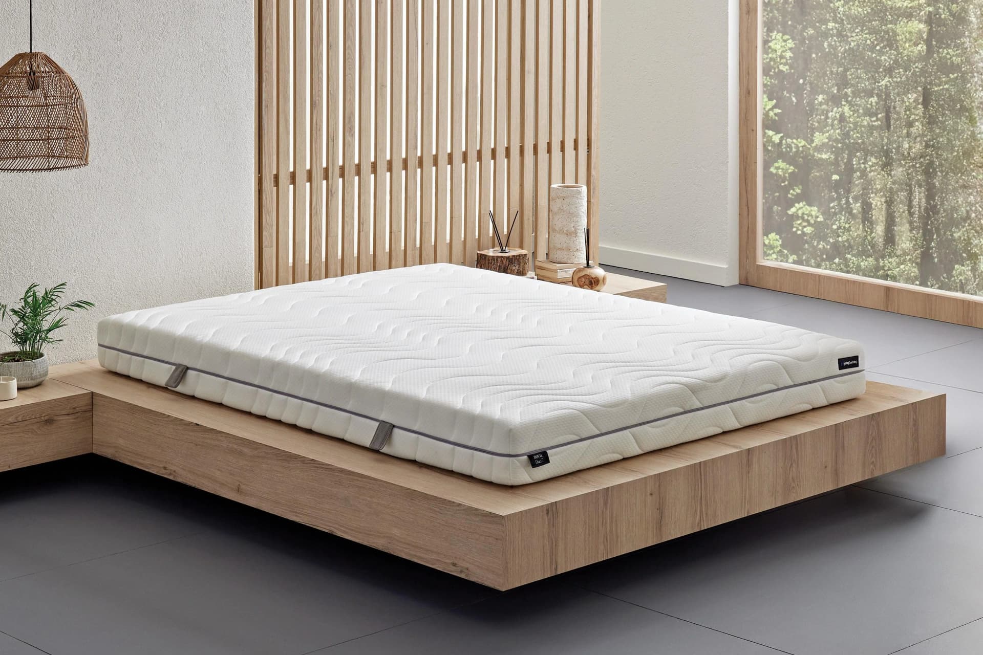 YATAS BEDDING Royal Duo 7 Slim Taschenfederkernmatratze Weiß H2/H3