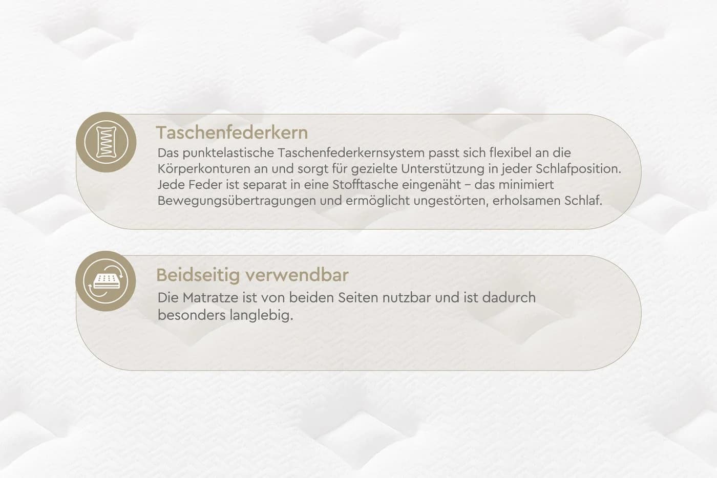 Yatas Bedding Majestät First Class Taschenfederkernmatratze Weiß H2