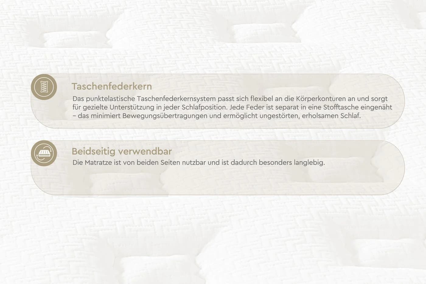 Yatas Bedding Taschenfederkernmatratze Majestät Premium Beige