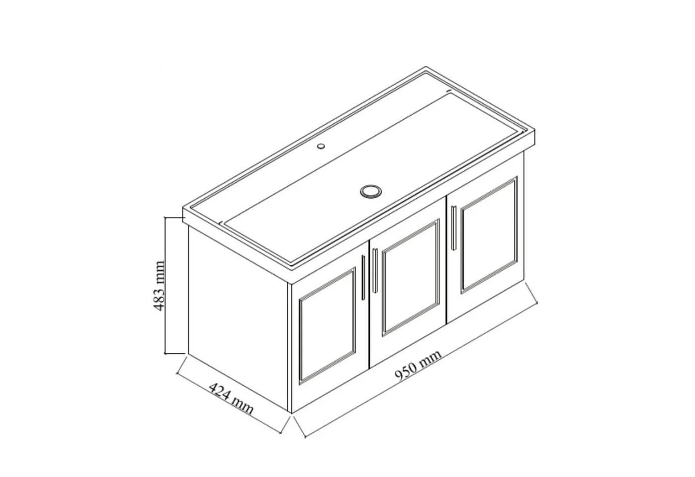 Karen Waschtisch-Set Arin Anthrazit Landhaus-Stil mit Keramikwaschbecken - Bild 4