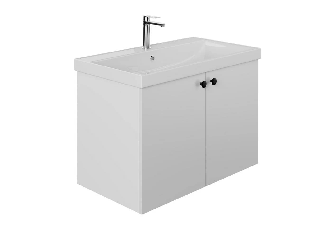 Karen Waschtisch-Set Mimoza 80 cm Weiß Hochglanzoptik Softclose - Bild 3