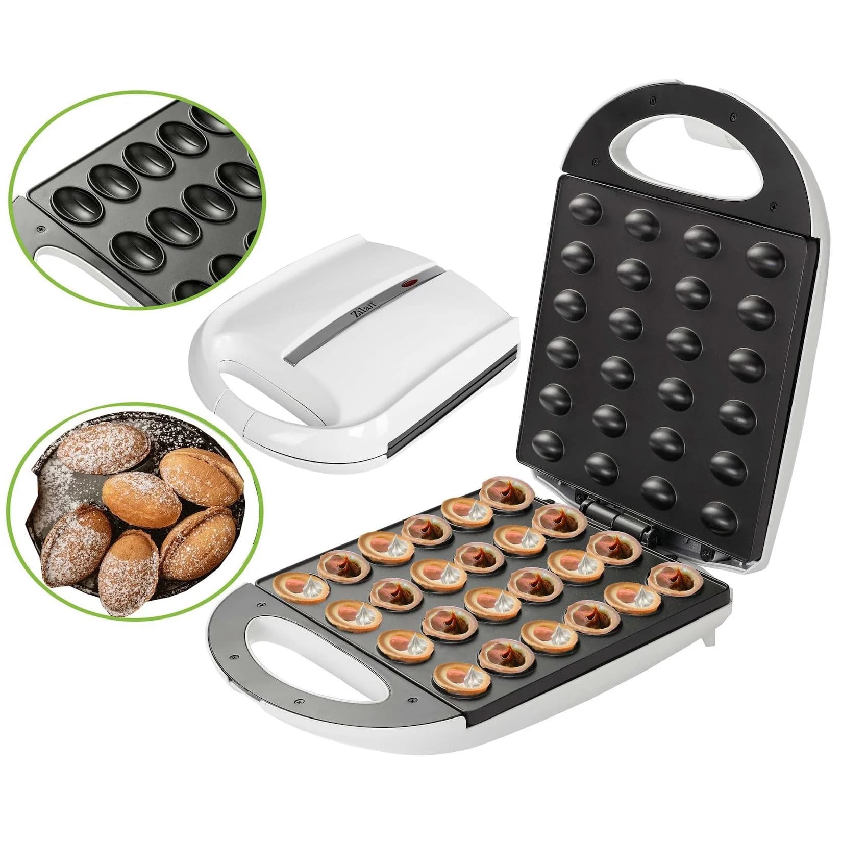 Zilan Elektrischer Nussbäcker Oresckis Nut Maker Weiß Antihaftbeschichtung