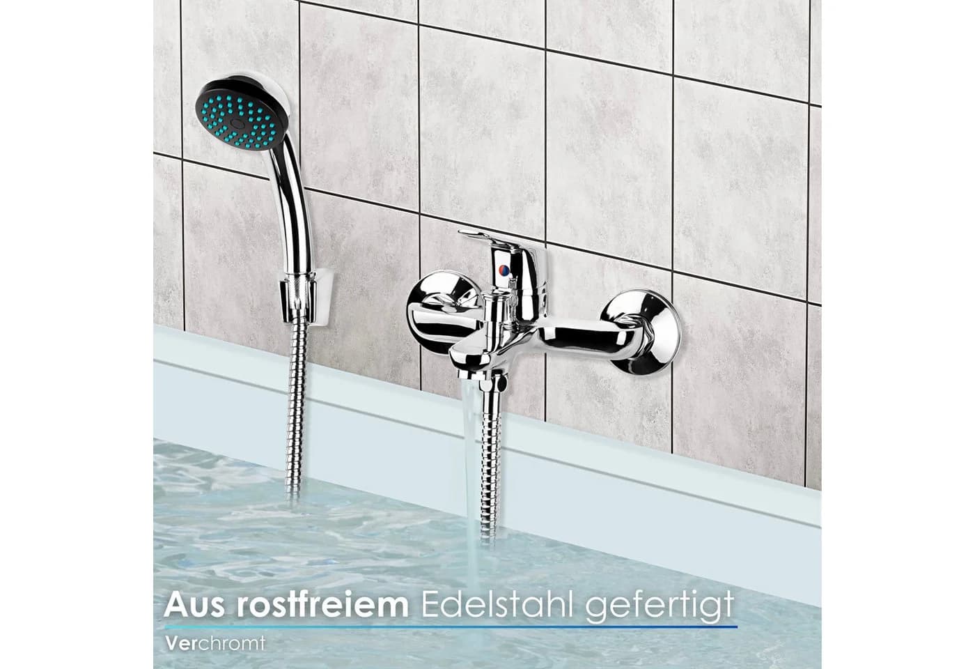 Zilan Badarmatur ZLN-8177 Set Edelstahl DIN-Anschluss - Bild 3