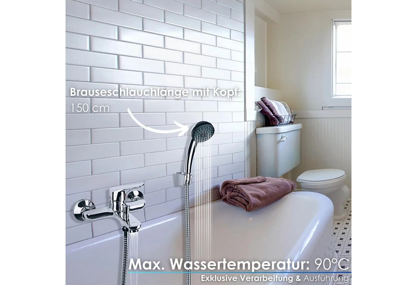 Zilan Badarmatur ZLN-8177 Set Edelstahl DIN-Anschluss - Bild 5