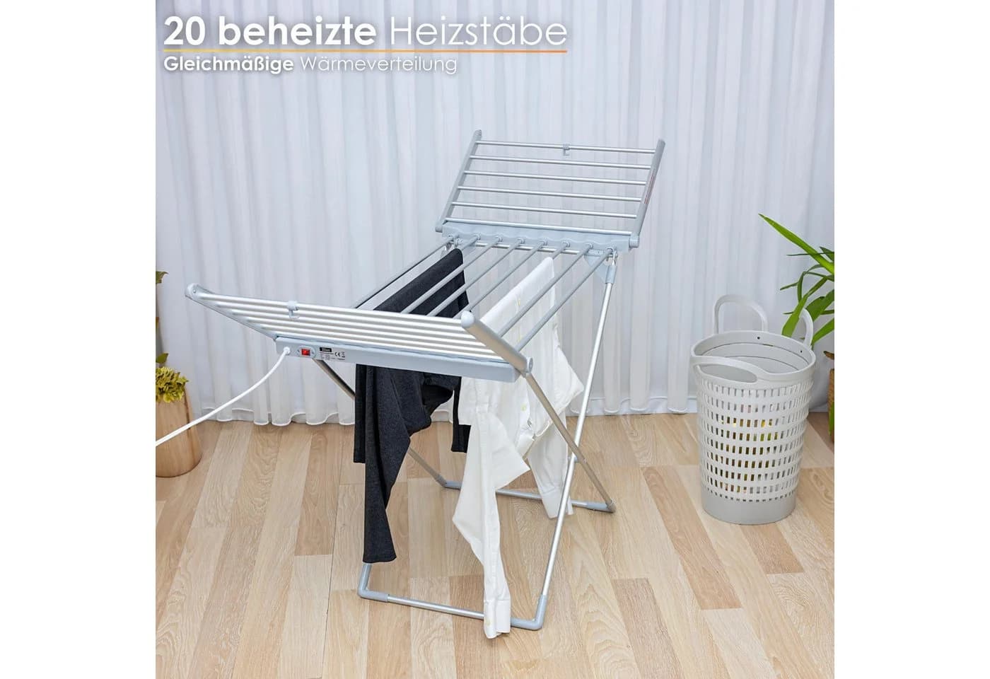 Zilan Elektrischer Wäscheständer ZLN-2060, 12m Trocknungsfläche, 1,4m Kabel - Bild 4