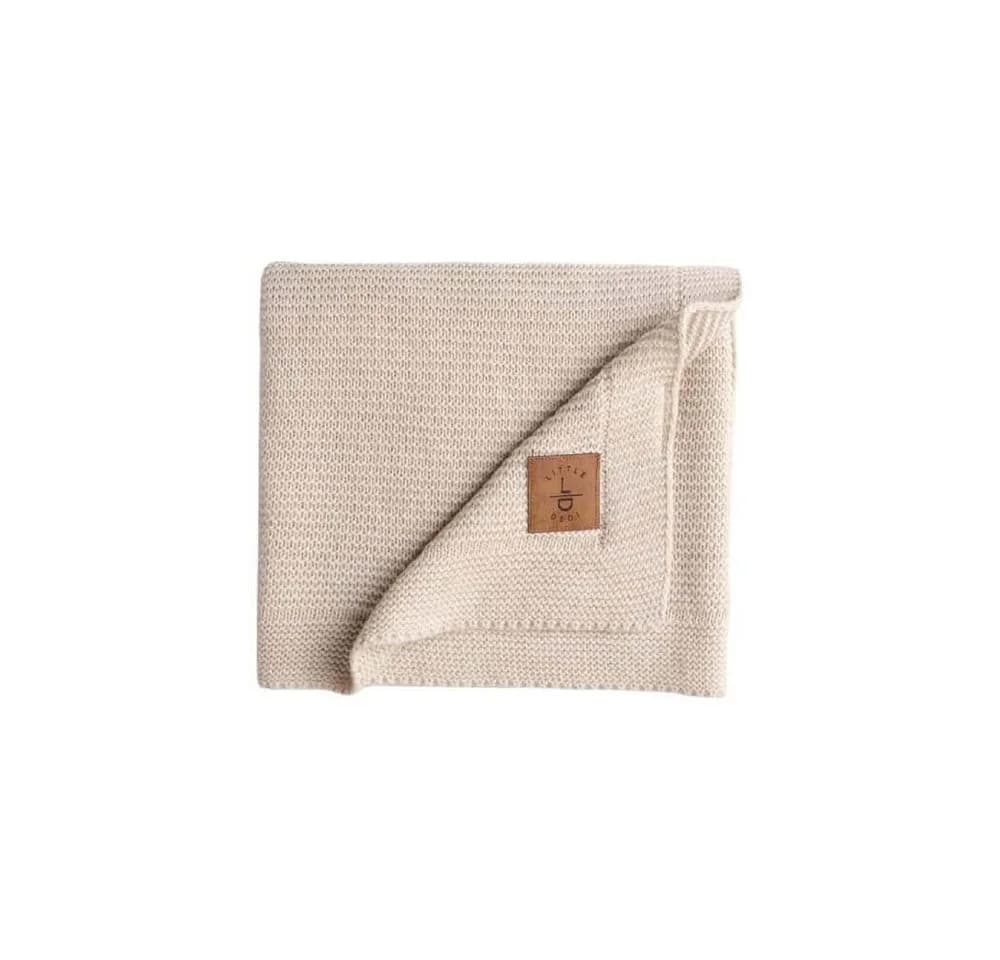 Babydecke Baby Strickdecke Weich & Atmungsaktiv 80x100cm Beige Little Dedi - Bild 2