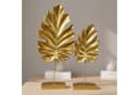 Bamyum Dekoobjekt 2pcs Bergahmonblätter Sculpture Modern Gold Bild 5