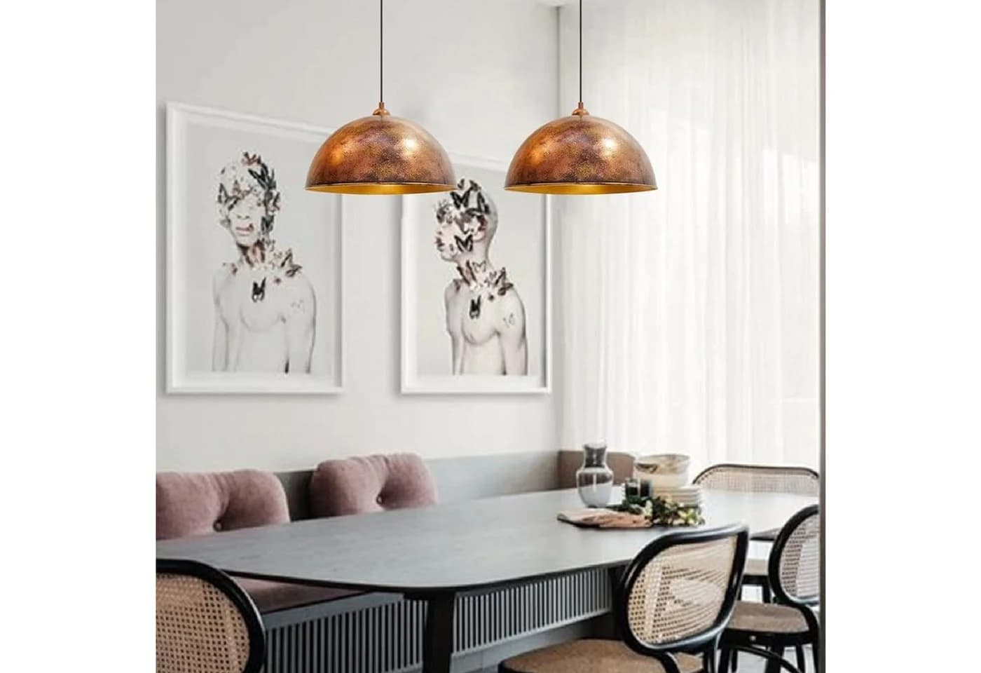 Bamyum Pendelleuchte Kupfer Vintage Industrial E27