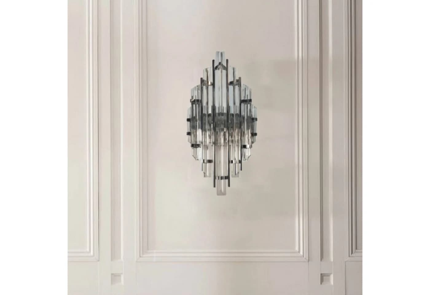 Bamyum Wandleuchte Champion Vintage Metall und Glas Wandlampe Chrom