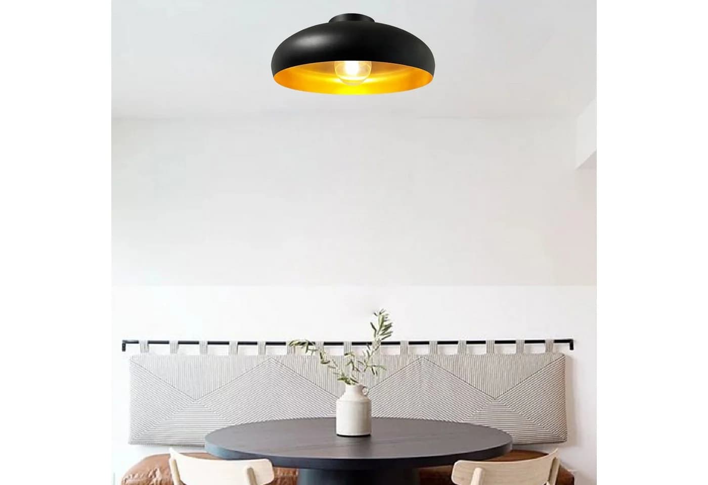 Deckenleuchte Olli Schwarz/Gold Ø 40 cm Metall E27 - Bild 3