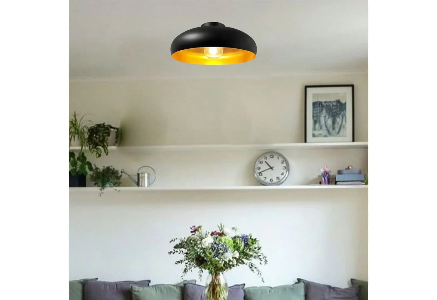 Deckenleuchte Olli Schwarz/Gold Ø 40 cm Metall E27 - Bild 4