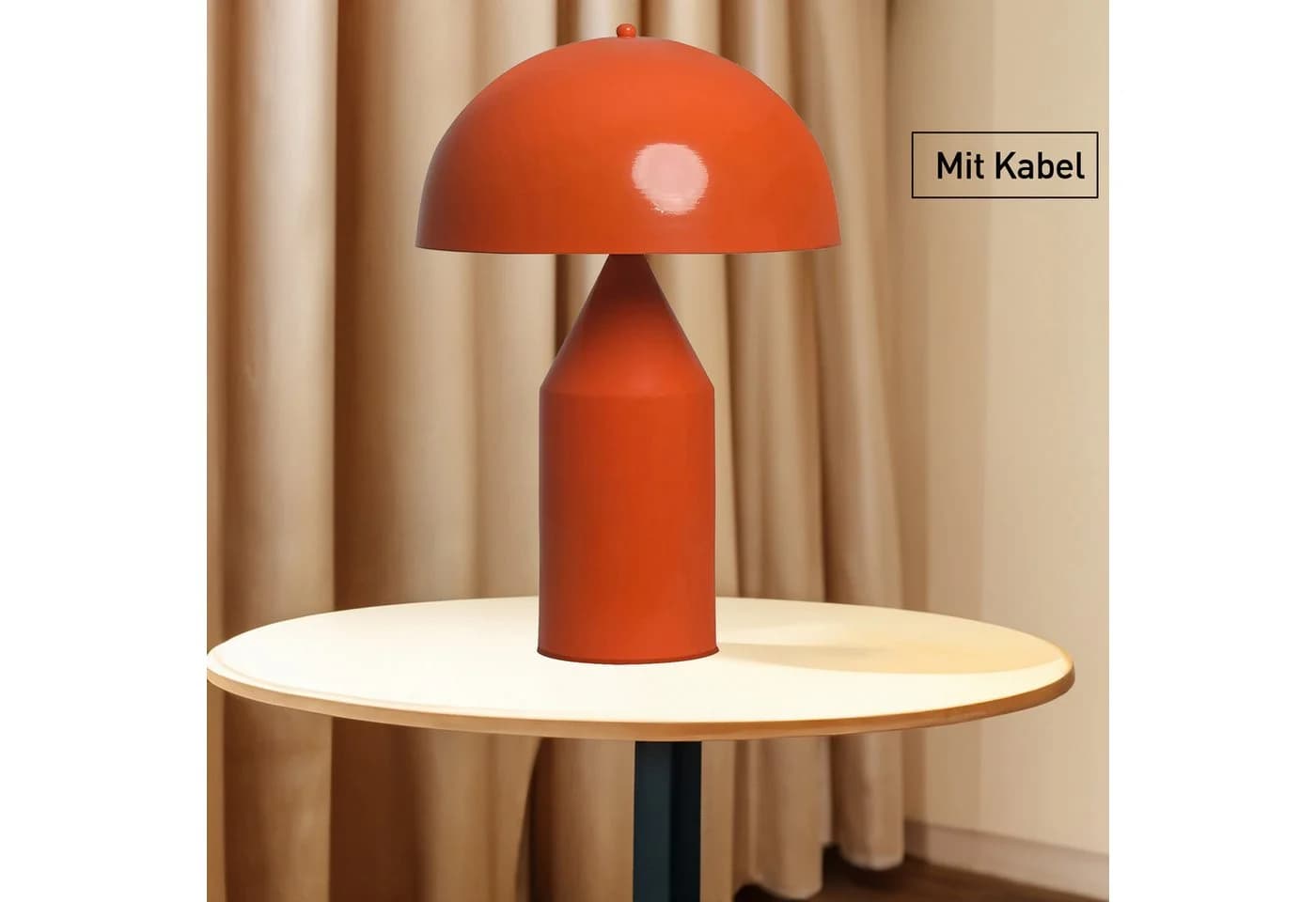 Bamyum Tischleuchte Lipeo Pilz-Lampe Metall E27 Orange