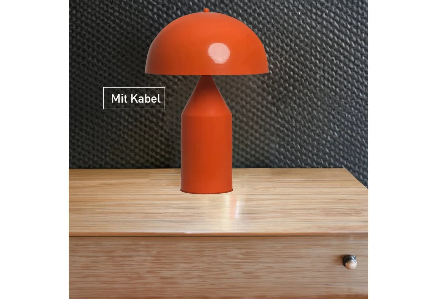 Bamyum Tischleuchte Lipeo Pilz-Lampe Metall E27 Orange - Bild 5