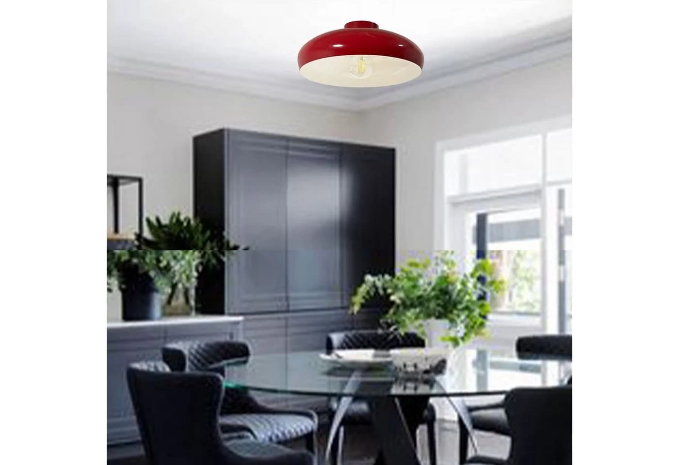 Bamyum Deckenleuchte Androa Rot Metall Retro Modern